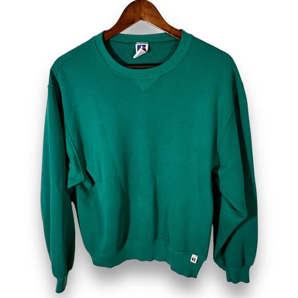 Russell Athletic Sweatshirt L Green Crewneck Made in USA Vintage - Picture 2 of 10